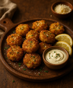 Golden Parmesan Artichoke Bites with Zesty Lemon Aioli