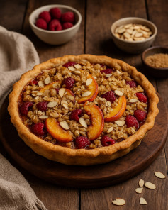 Golden Peach & Raspberry Almond Delight