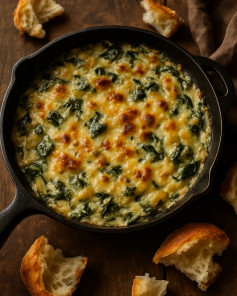 Golden Skillet Spinach & Artichoke Cheese Delight