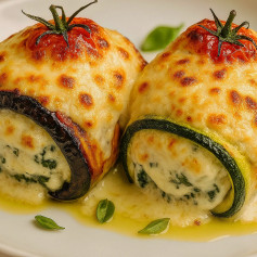 Golden Veggie Rolls with Herbed Ricotta Delight