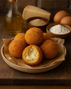 Gooey Mozzarella Arancini Delights: Crispy Rice Balls