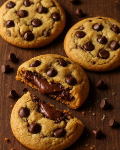 Gooey Nutella Surprise Chocolate Chip Cookies