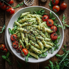Green Goddess Penne with Avocado Spinach Delight