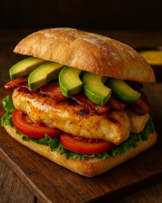 Grilled Honey-Mustard Chicken Avocado Ciabatta Delight