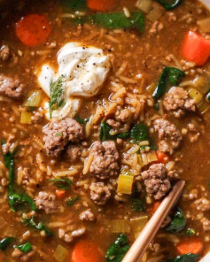 Hearty Beef and Rice Comfort Soup
