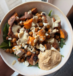 Hearty Chicken Meatball Bowl with Tahini Bliss