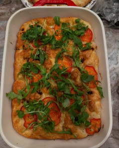 Heirloom Tomato and Arugula Focaccia Delight