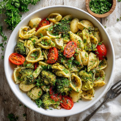 Herb-Infused Cheesy Shells with Broccoli & Tomatoes