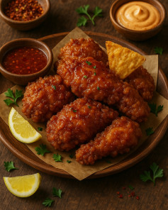 Honey-Chili Glazed Crispy Chicken Bites