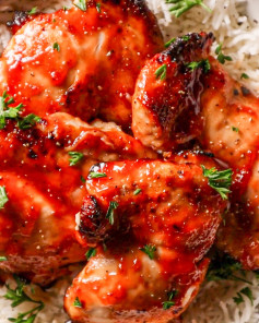 Honey-Garlic BBQ Bliss Air-Fried Chicken Thighs