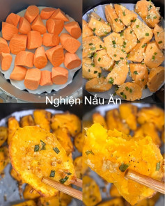 Khoai Lang Nướng Tỏi Hành Giòn Thơm