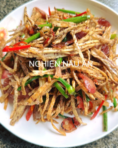 Khoai Môn Chiên Giòn Xào Lạp Xưởng Tép Khô