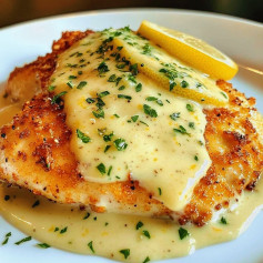 Lemon Pecorino Crusted Chicken with Creamy Lemon Sauce