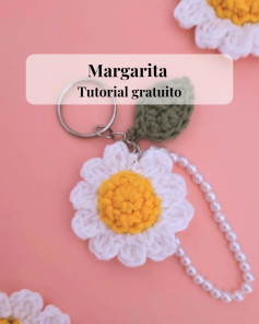 Llavero de Margarita de Ganchillo: Tutorial Paso a Paso