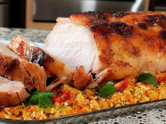 Lombo de Porco Glaceado com Mostarda e Mel