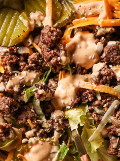 Low-Carb Big Mac Bowl with Tangy Sauce Drizzle