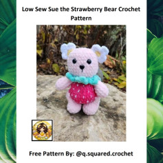 Low Sew Sue the Strawberry Bear Crochet Pattern