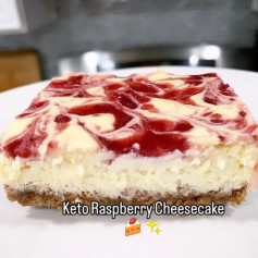 Luscious Keto Raspberry Swirl Cheesecake Delight