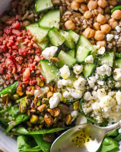 Mediterranean Brown Rice Salad with Feta and Pistachios