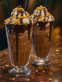 Milkshake de Chocolate Crocante com Amendoim Torrado