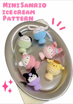 Mini Sanrio Ice Cream Crochet Pattern for Cute Characters