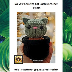 No Sew Cora the Cat Cactus Crochet Pattern