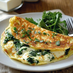 Omelete Cremoso de Espinafre e Queijo
