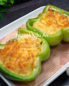 Ớt Chuông Nướng Phô Mai Xúc Xích Giòn Tan