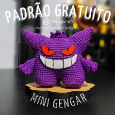 Padrão de Amigurumi Mini Gengar Grátis para Baixar