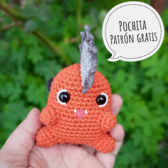 Patrón de amigurumi de Pochita, fácil y detallado para principiantes