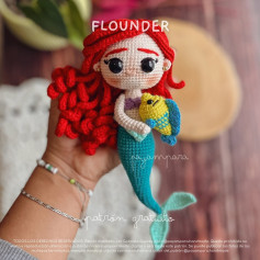 Patrón de amigurumi de sirena con pez gratis