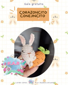 Patrón de crochet gratuito: Corazoncito Conejito adorable