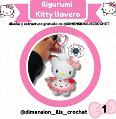 Patrón de llavero amigurumi de gatito adorable