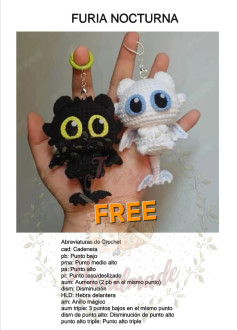 Patrón de llavero de dragón de ganchillo: Furia Nocturna