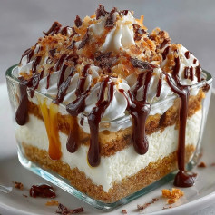 Pavê Gelado Prestígio com Coco e Chocolate