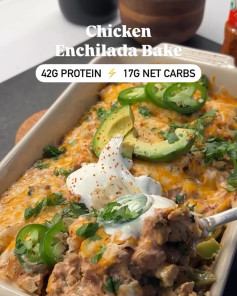 Protein-Packed Chicken Enchilada with Creamy Spinach