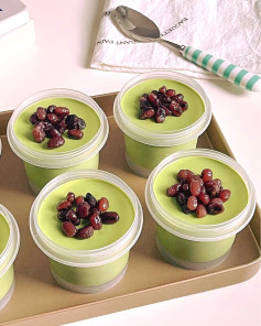 Pudding Matcha Thơm Ngon Với Đậu Đỏ Ngọt Bùi