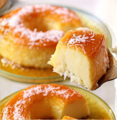 Pudim de Coco com Caramelo Dourado: Doçura Cremosa dos Sonhos