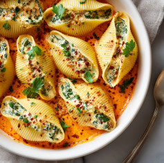 Pumpkin Ricotta Shells with Spinach Delight