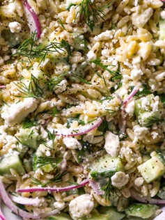 Refreshing Cucumber Dill Orzo with Feta Delight