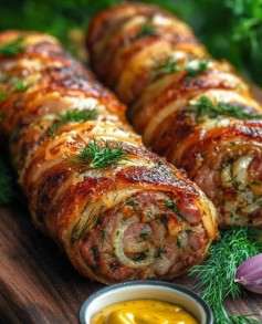 Rocambole de Porco com Bacon e Ervas Aromáticas