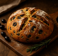 Rustic Rosemary Olive Boule: A No-Knead Delight