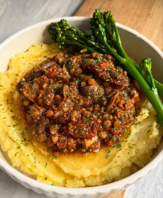 Savory Lentil and Mushroom Delight with Sundried Tomatoes