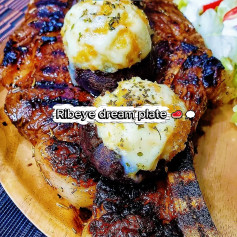 Savory Ribeye with Crab-Stuffed Mushrooms Delight