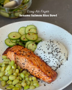 Savory Sesame Salmon with Fresh Rice and Edamame