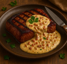 Savory Steak with Smoky Bacon Cream Bliss