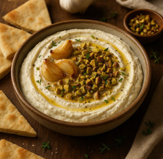 Silky Whipped Feta with Roasted Garlic & Pistachio