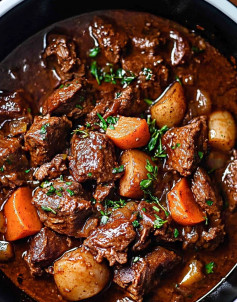 🍲 Slow Cooker Beef Bourguignon Stew 🍲