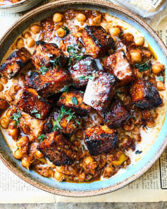 Smoky Balsamic Tofu with Chickpeas Delight