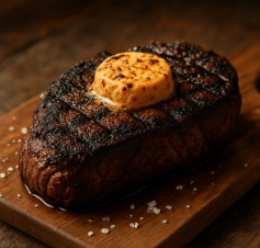 Smoky Coffee-Cocoa Ribeye with Spicy Chipotle Butter